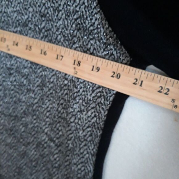 Christopher Banks Tunic Top Womens Large Black Gray Silver Metallic Side Front Z - Picture 8 of 12